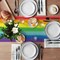 Rainbow Table Runner Pride Day Tablecloth Party Decoration Rainbow Stripes Disposable Table Covers for LGBT Gay Carnival Pride Home Dinning Room Decor Party Supplies 13 x 70 Inch